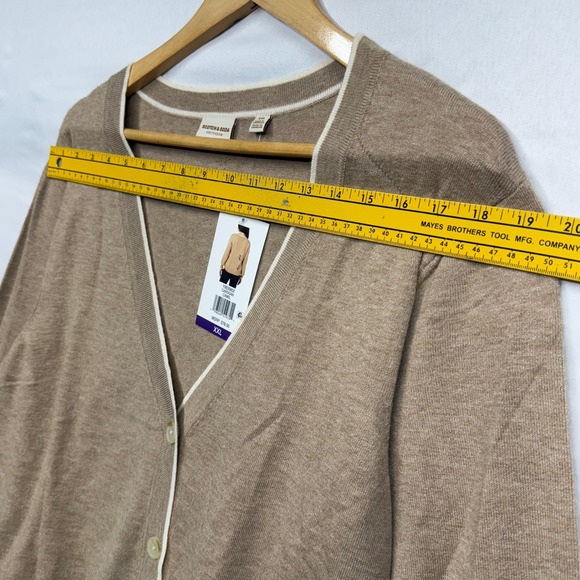 Scotch Soda Amsterdam Women's Beige Cardigan V Neck Button‎ Front Knit Size XXL - Picture 5 of 17